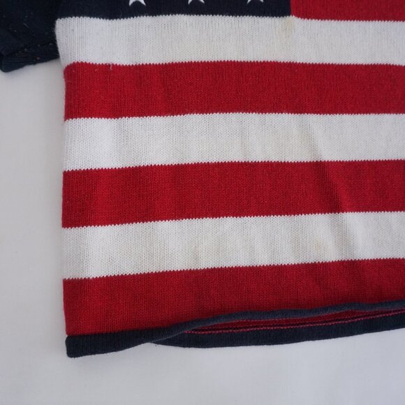 Vintage Christopher & Banks Navy Red Patriotic USA Flag Knit Crewneck Sweater XL - Picture 6 of 12